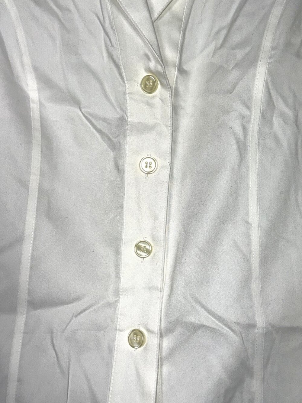 Calvin Klein Whte Button-Down Sleeveless Shirt Blouse Tank Top Non-Iron Travel 8 - Picture 6 of 7